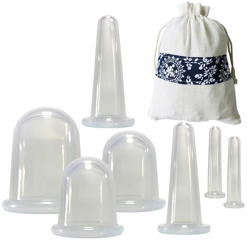 Silicone Cupping Set Pack Of 7-clear 透明矽膠拔罐杯七入裝