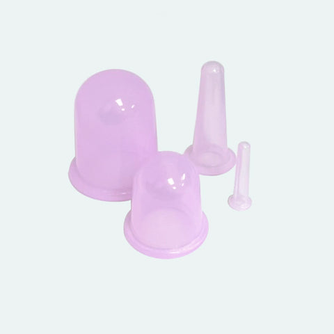 Silicone Cupping Set 4 Cups Pink 矽膠拔罐杯四入裝粉色